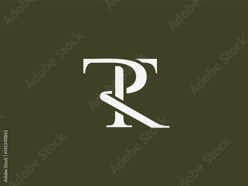 Elegant TR serif monogram logo, classic and modern. Subtle organic elements in design add a natural, graceful touch. Ideal for luxury premium brands, including fashion, beauty cosmetics, accessories.