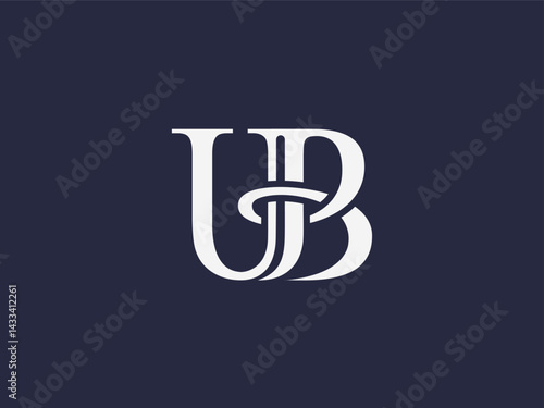 Elegant UB serif monogram logo, classic and modern. Subtle organic elements in design add a natural, graceful touch. Ideal for luxury premium brands, including fashion, beauty cosmetics, accessories.