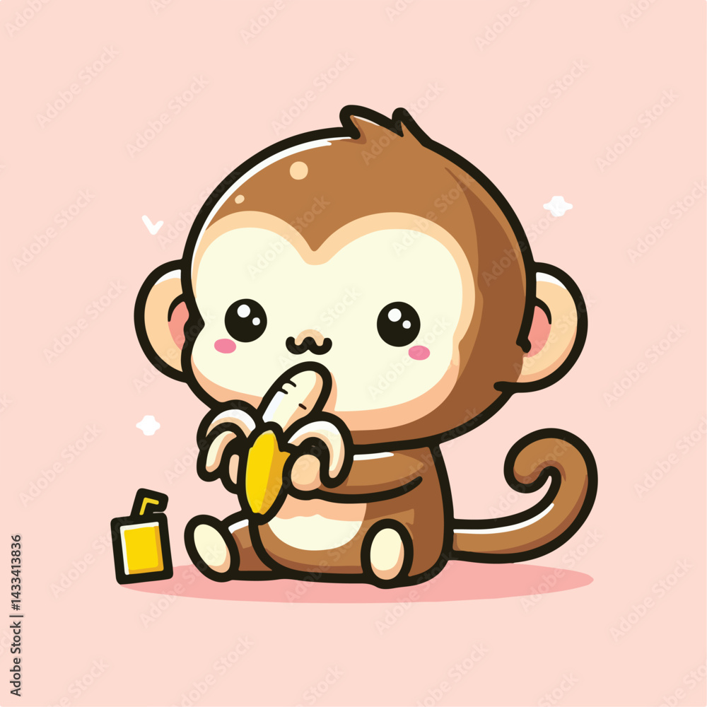 Fototapeta premium vector image of a cute monkey