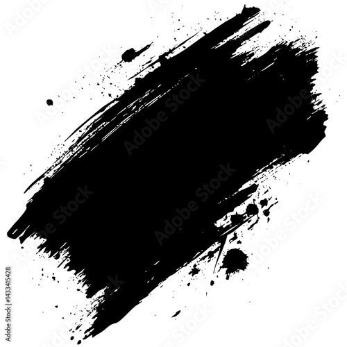 Black ink splash on white background creating a striking contrast in abstract art