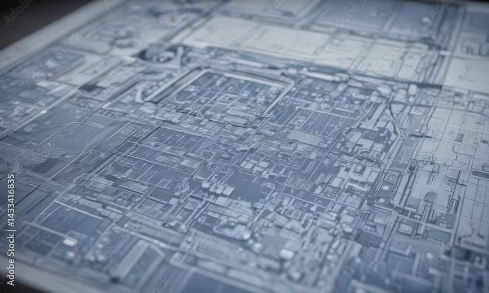 Fototapeta premium Stylized blueprint detail, faded photo effect , photography, architecture