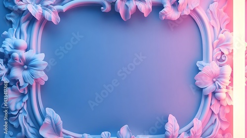 Floral Frame with Pastel Background.