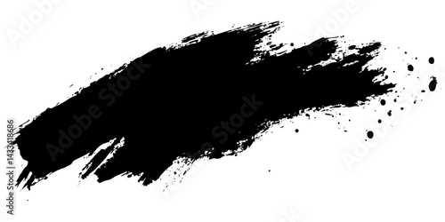 Black paint splash on a white canvas creating a bold artistic statement in contemporary design