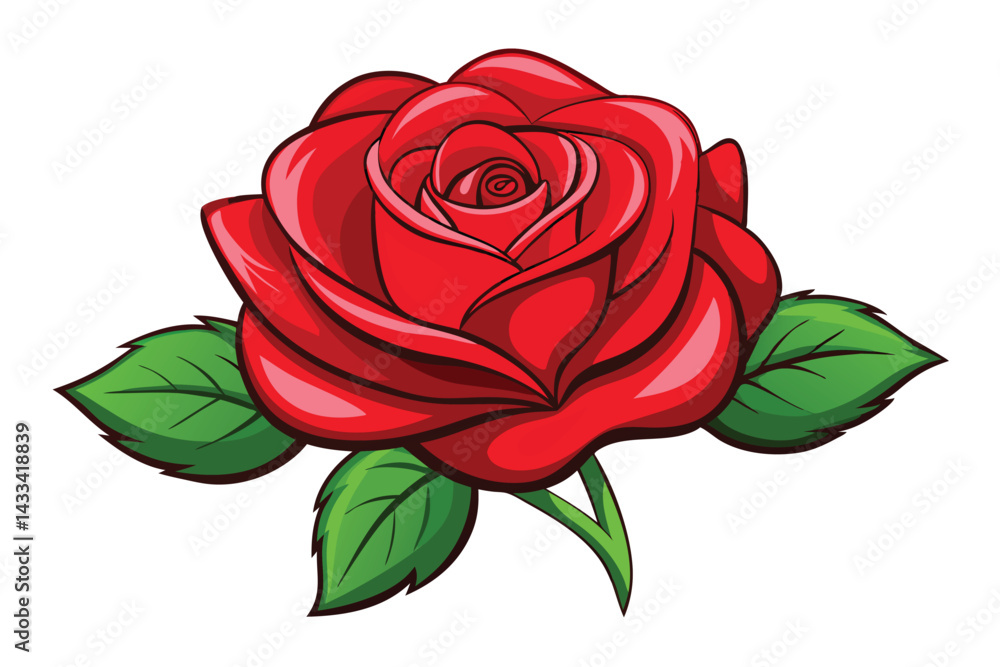 Illustration of Red rose isolated on white. Illustration of Red rose isolated on white.