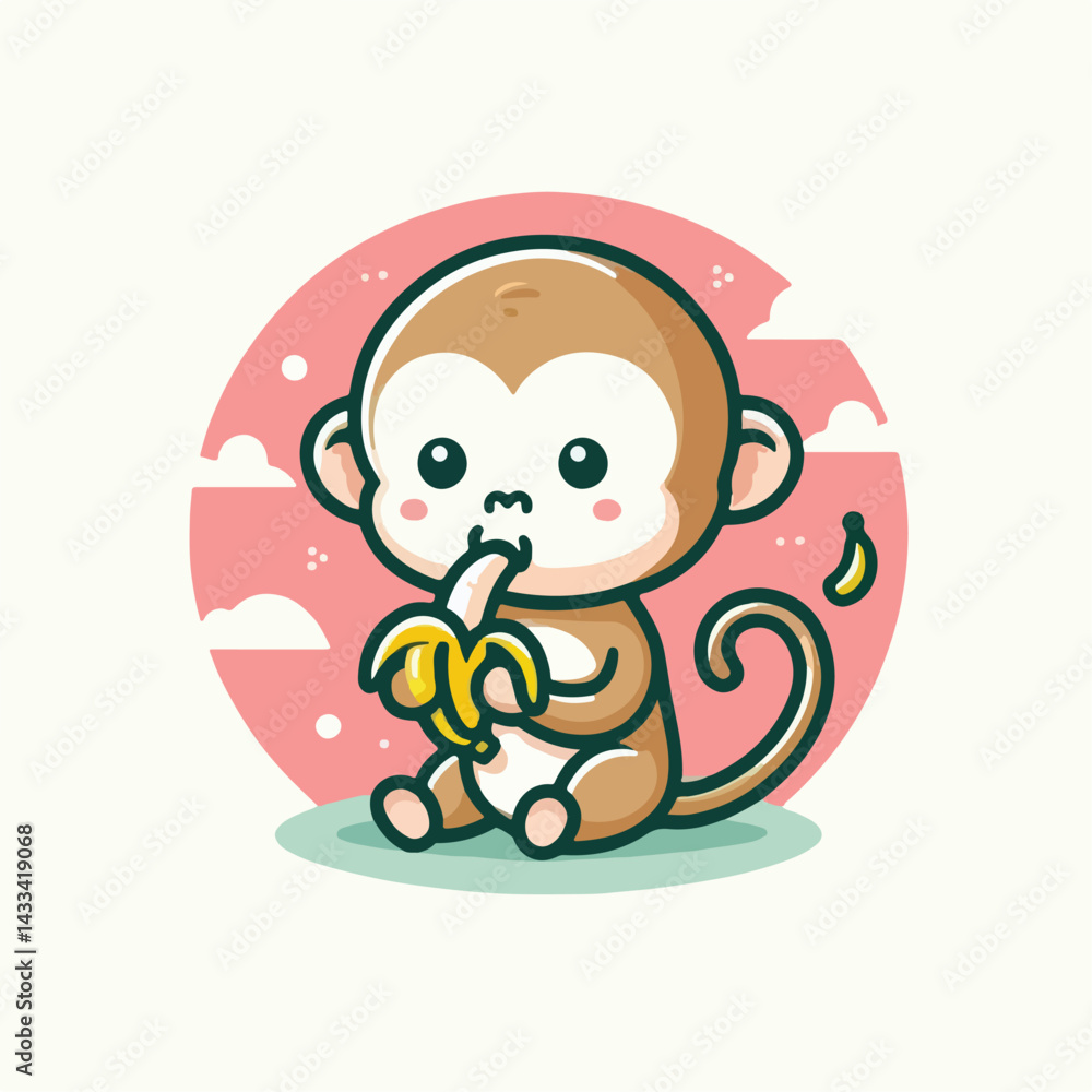 vector image of a cute monkey vector image of a cute monkey