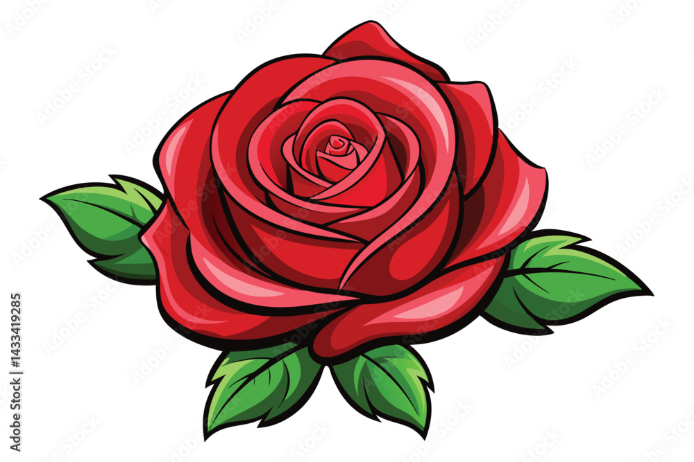 Illustration of Red rose isolated on white. Illustration of Red rose isolated on white.