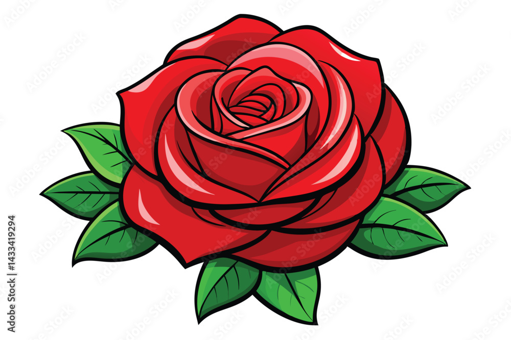 Illustration of Red rose isolated on white. Illustration of Red rose isolated on white.