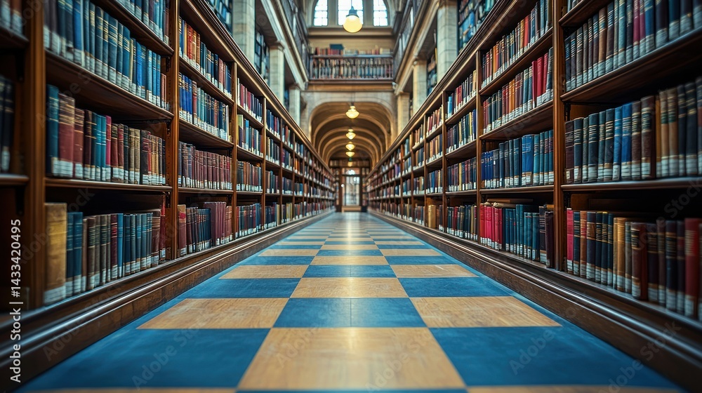 Grand Library Interior: A Serene Haven of Knowledge Grand Library Interior: A Serene Haven of Knowledge