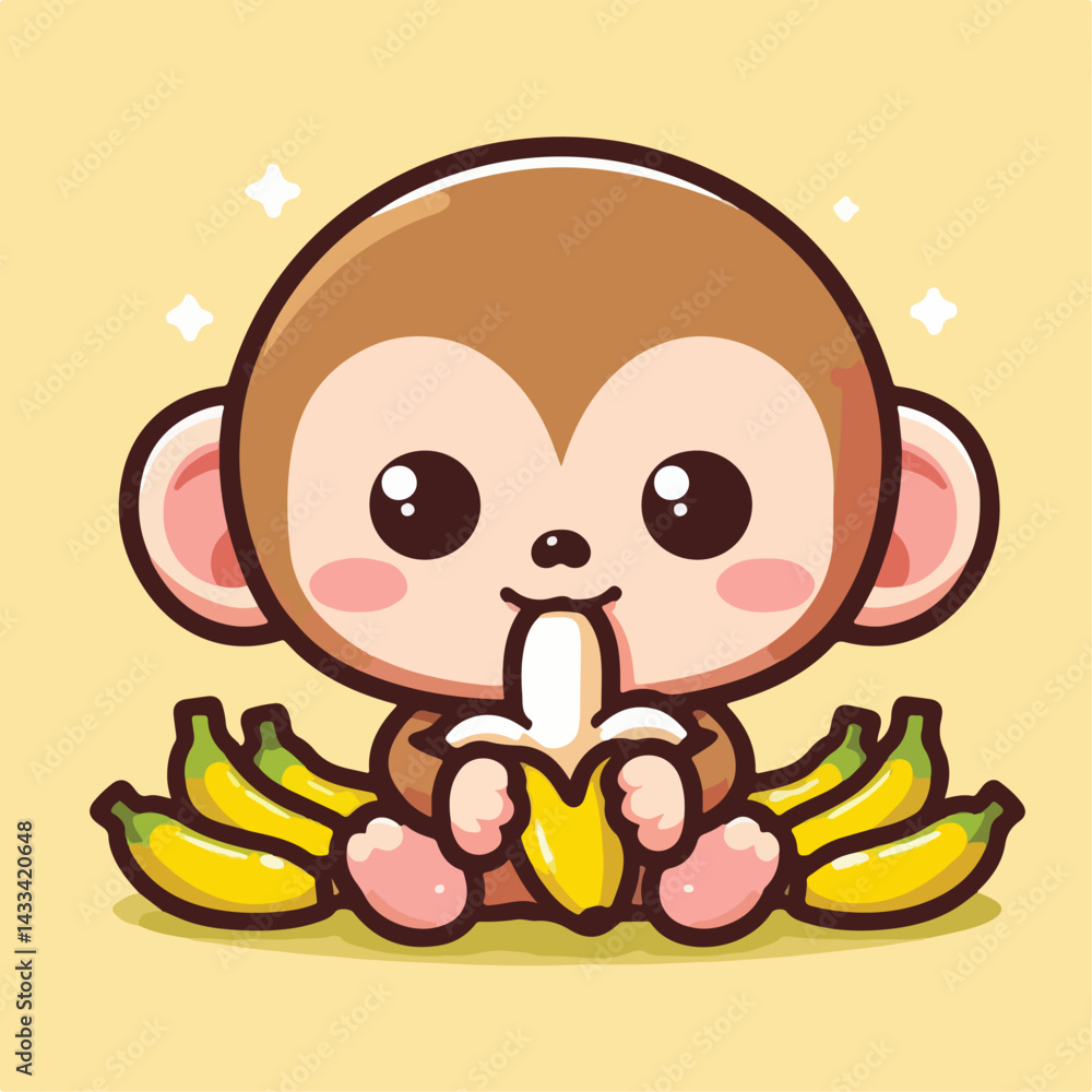 Naklejka premium vector image of a cute monkey