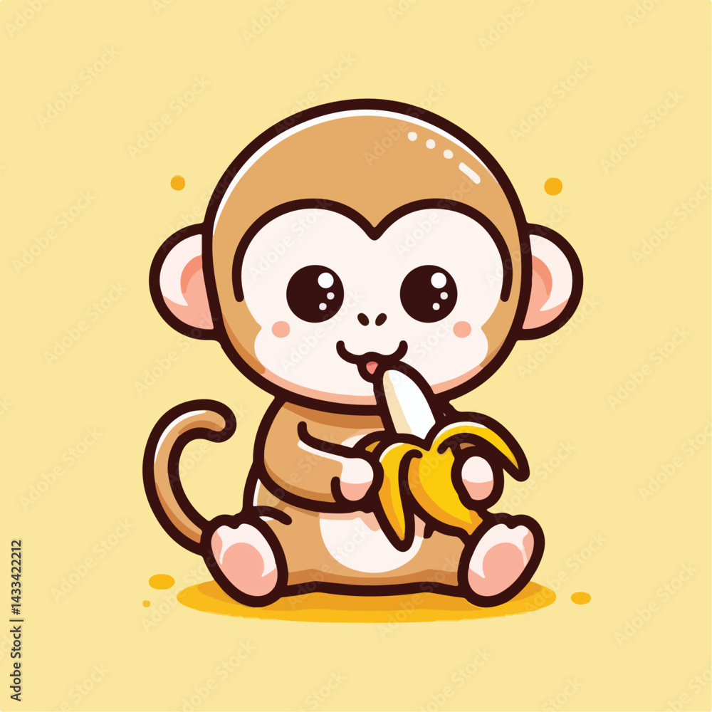 Fototapeta premium vector image of a cute monkey