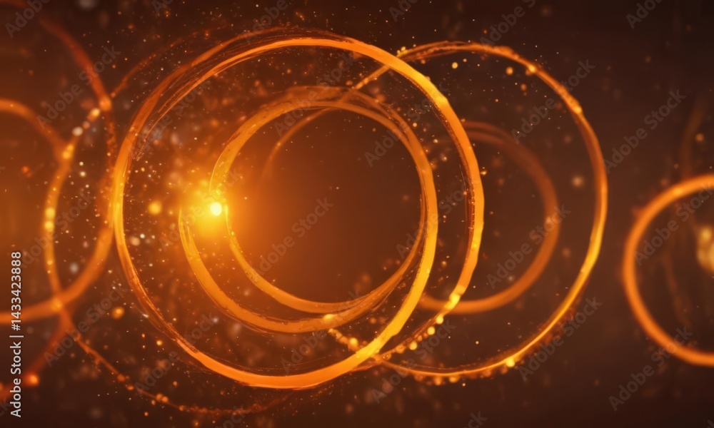 Obraz premium Abstract orange bokeh, vibrant blurred circles Festive, energetic background , sun, holiday, blurred