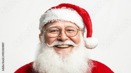 Cheerful Santa Claus Portrait Isolated on White Background