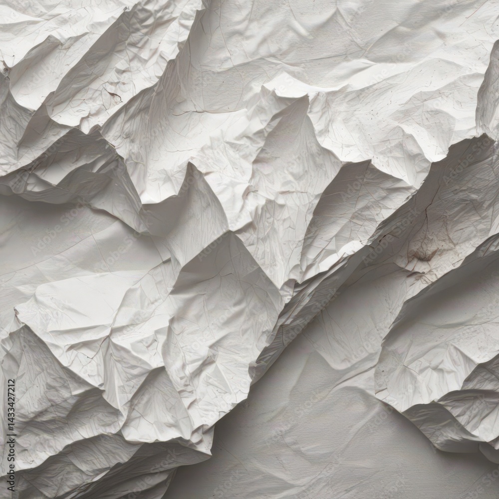 Obraz premium crumpled paper background, crumpled paper texture, white crumpled paper