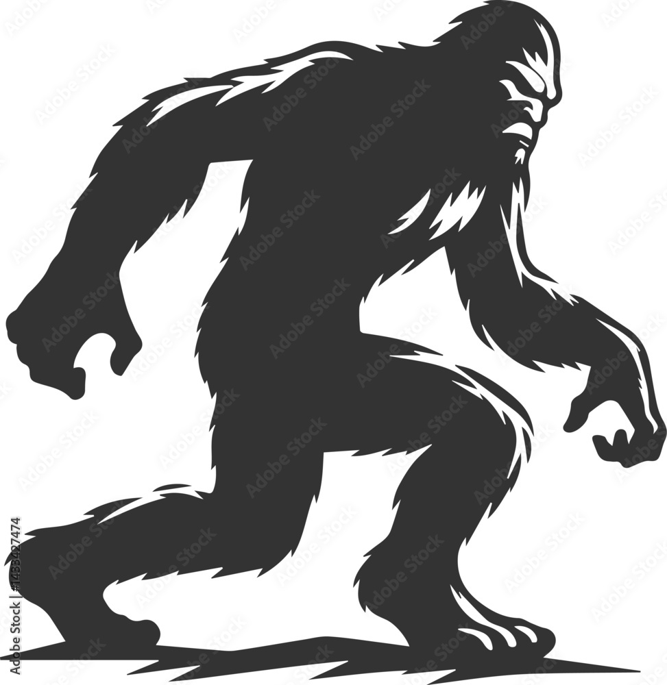 Obraz premium Vector silhouette of a bigfoot