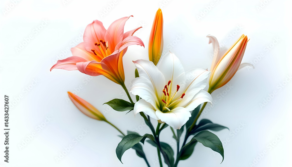 Naklejka premium lilly-flower-botanical