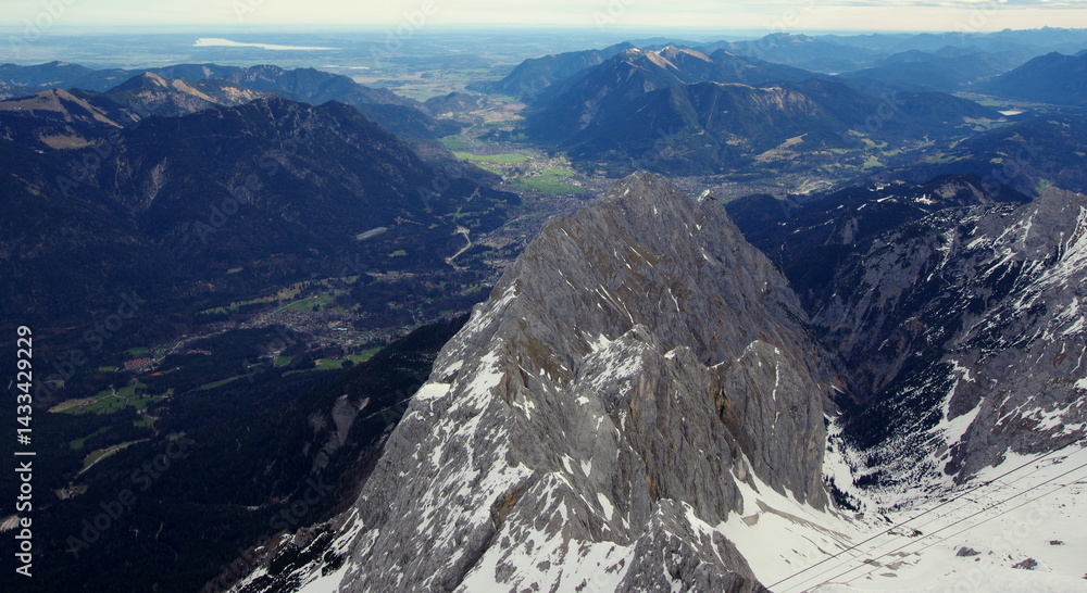 Zugspitze the highest peak of the Wetterstein Mountains and the highest mountain in Germany.