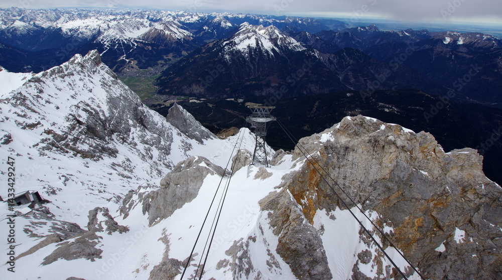 Zugspitze the highest peak of the Wetterstein Mountains and the highest mountain in Germany.