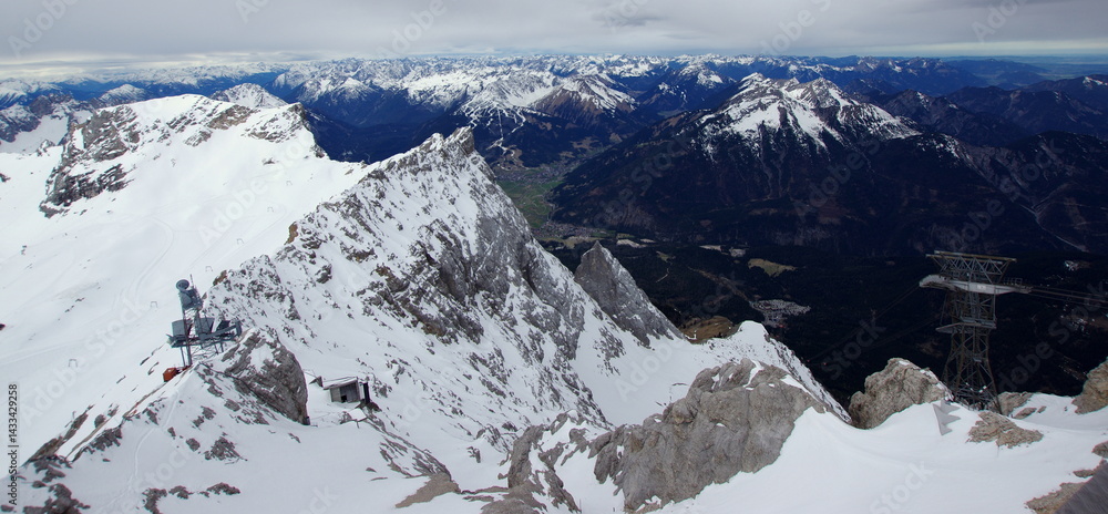 Zugspitze the highest peak of the Wetterstein Mountains and the highest mountain in Germany.