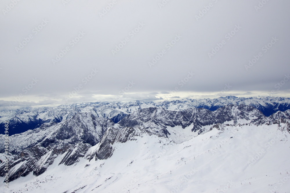 Zugspitze the highest peak of the Wetterstein Mountains and the highest mountain in Germany.