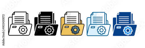 Document Management Icon Set Multiple Style Collection