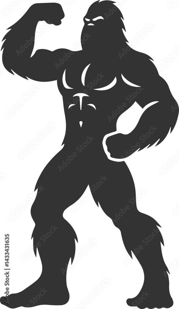 Fototapeta premium Vector silhouette of a bigfoot