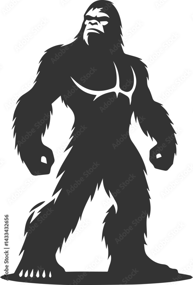 Vector silhouette of a bigfoot Vector silhouette of a bigfoot