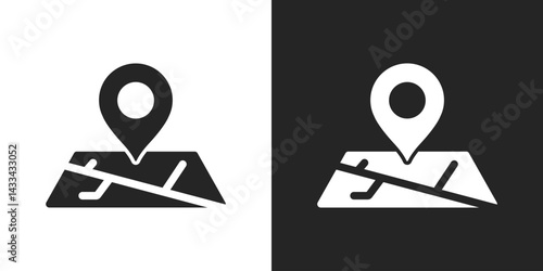 Location map pin icon, GPS marker symbol for navigation and travel applications