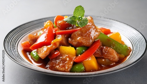 Wallpaper Mural stir fried sweet and sour sauce with pork Torontodigital.ca