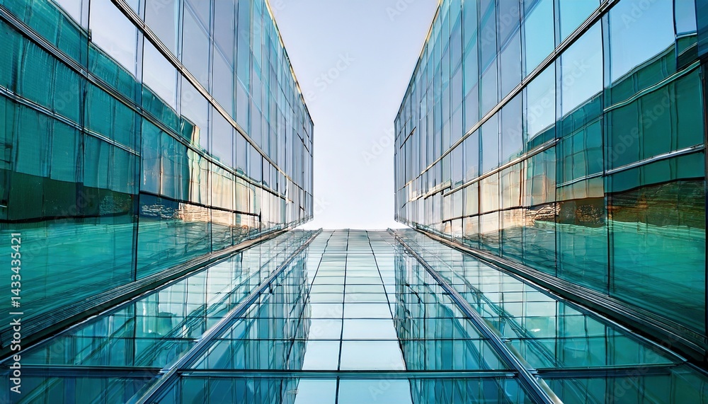 Obraz premium Modern glass architecture urban landscape photography skyscrapers futuristic design