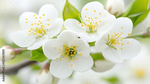 Delicate White Blossoms Springtime Floral Beauty