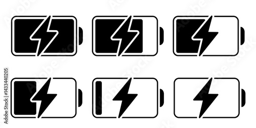 Battery icon. Batter charging icon