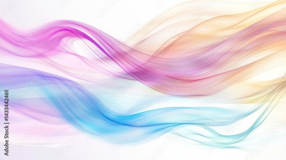 Obraz premium Holographic Waves with Pastel Color Gradients