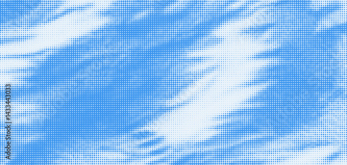 Halftone overlay texture creates a moire effect with a blue and white pattern for design projects and artistic backgrounds
