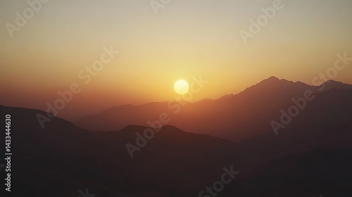 Wallpaper Mural Sunrise paints the mountain peaks in warm hues. Torontodigital.ca