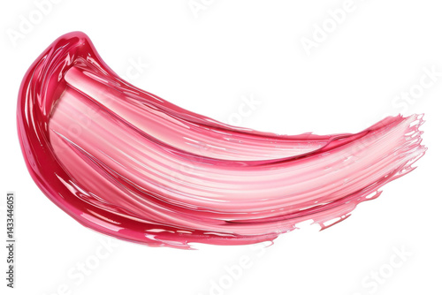 Colorful swath of pink paint creates a dynamic and artistic display on a white background
