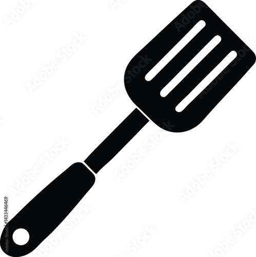 Spatula icon black silhouette vector illustration on transparent background
