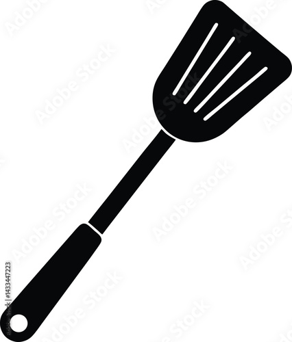 Spatula icon black silhouette vector illustration on transparent background
