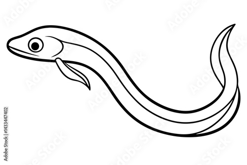 Ribbon Eel Outline Design