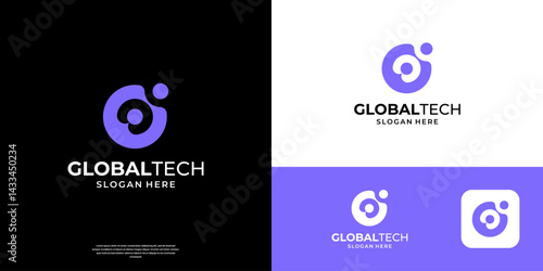 Letter O tech logo design template. Abstract circle shape with community symbol. Usable for business and digital technology logos.