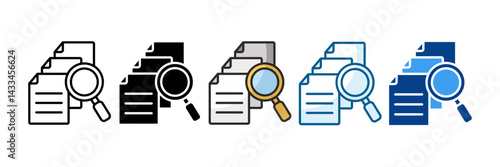 Document Versioning Icon Set Multiple Style Collection