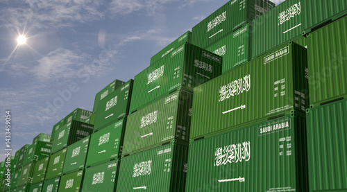Obraz na płótnie Saudi Arabia export cargo shipping containers w salonie