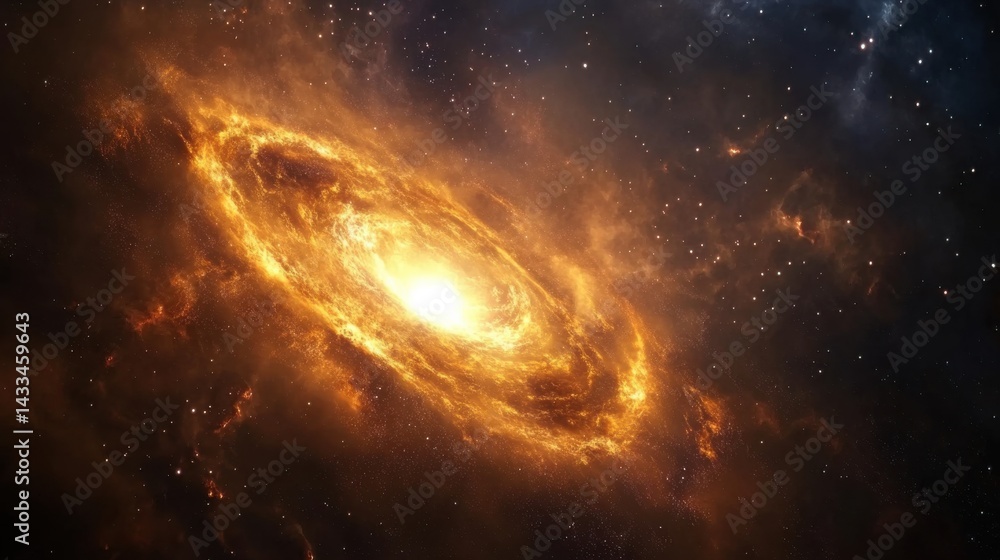 Fototapeta premium Black hole in deep space with glowing sparks