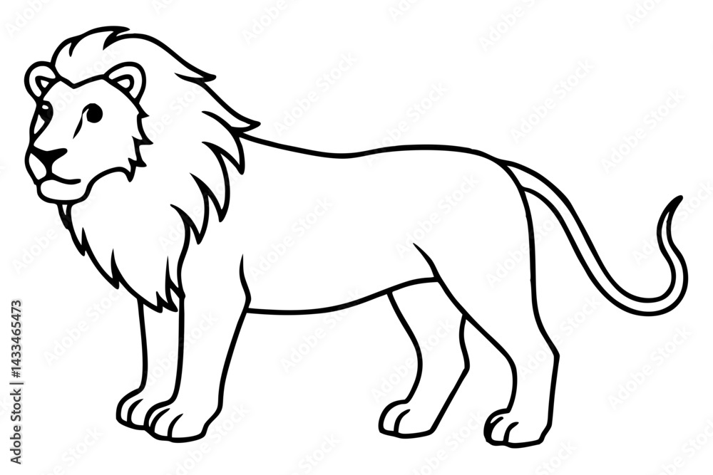 Obraz premium Royal Lion Linework