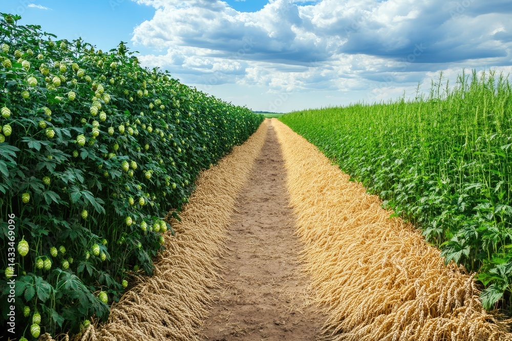 Obraz premium Cultivated field path
