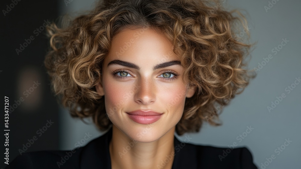 Fototapeta premium Radiant woman with voluminous curls
