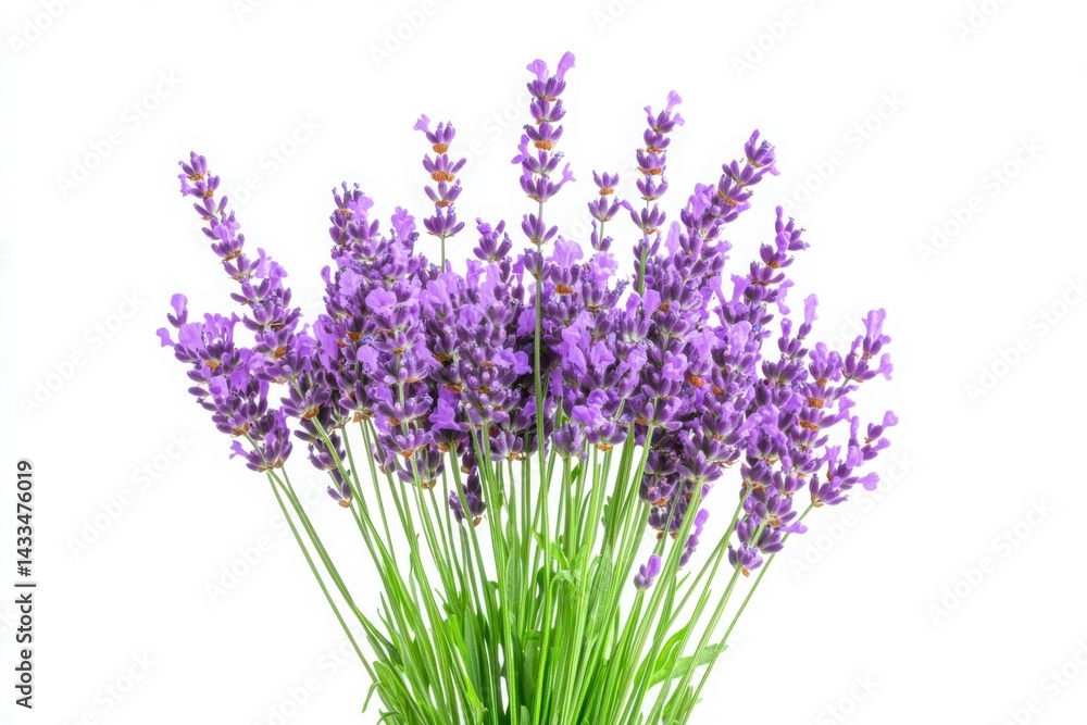 Fototapeta premium Lavender flower bouquet close up on white background