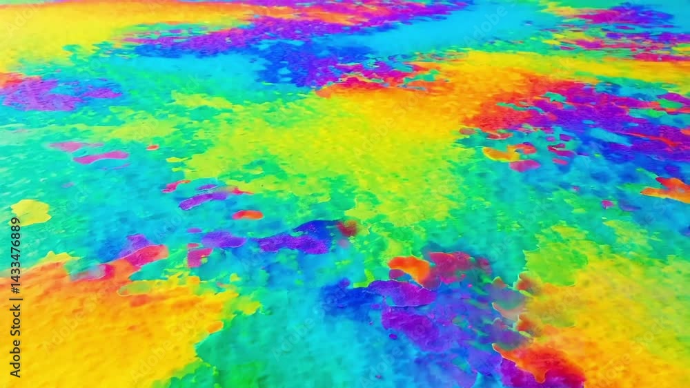 A continuous loop of abstract stained visuals with a watercolor vibe in cyan, yellow, and green hues - super colorful! A continuous loop of abstract stained visuals with a watercolor vibe in cyan, yellow, and green hues - super colorful!