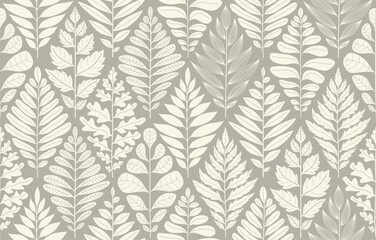 Keuken achterwand Planten patronen Minimalistisch patroon abstracte bladvormen  © andin