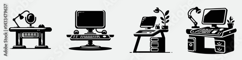 A Desk pod. Stationary graphic design. Personal workplace booth private workstation niche for enhanced focus.