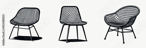 A Mesh chair. Stationary graphic design. Ergonomic net seat breathable office fixture study area furniture solution.